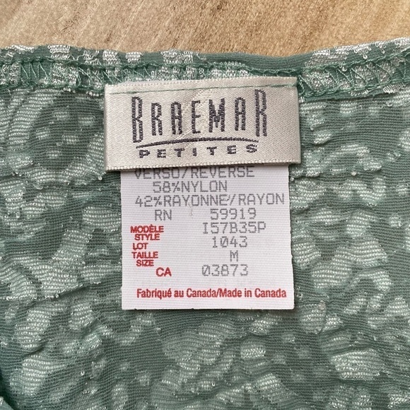 VINTAGE Turquoise Silver Textured Cropped Tee (petite) - Picture 7 of 7